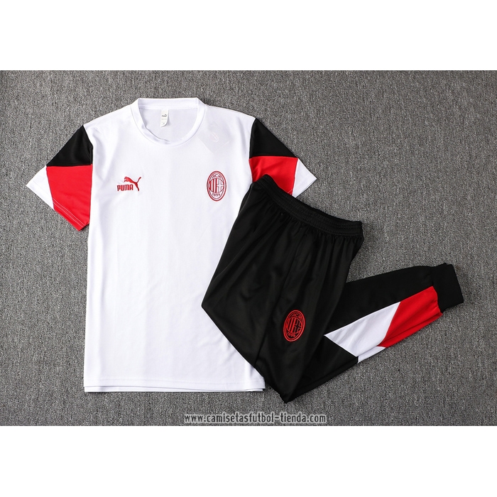 Chandal del AC Milan 2021 2022 Manga Corta Blanco